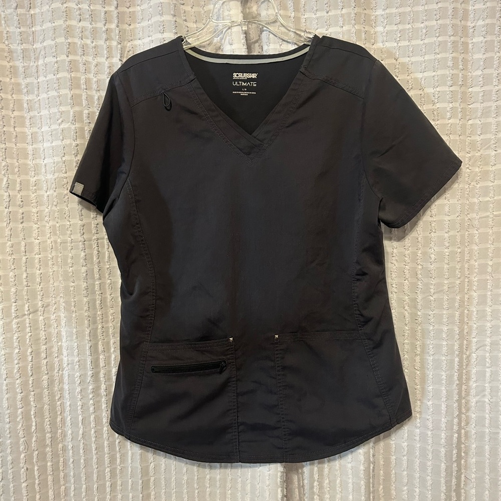 Scrubstar Ultimate Women's‎ Large Pewter Gray V-Neck Scrub Top WM12T90